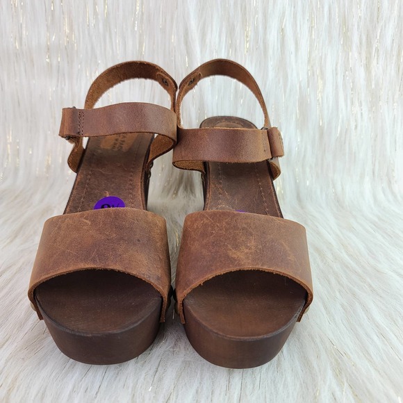 Mila Paoli Strappy Heel Sandals Brown Leather Open Toe Heels Platform 8.5 - Picture 2 of 10